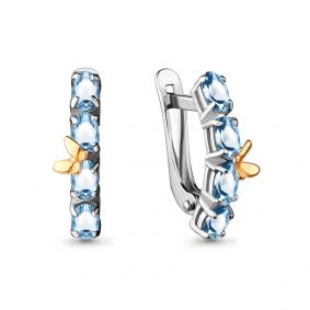 Серебряные серьги AQUAMARINE А4471205А А4471205А фото