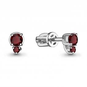 Серебряные серьги AQUAMARINE А4480103 с гранатом А4480103 фото