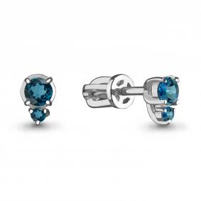 Серебряные серьги AQUAMARINE А4480108 с Лондон топазом А4480108 фото