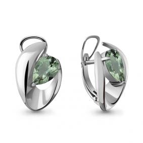 Серебряные серьги AQUAMARINE А4490115 с празиолитом А4490115 фото