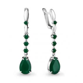 Серебряные серьги AQUAMARINE А4492309 с агатом А4492309 фото