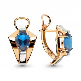 Серьги из золочёного серебра AQUAMARINE А4492808-пк с Лондон топазом А4492808-пк фото