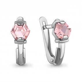 Серебряные серьги AQUAMARINE А45001190 с морганитом А45001190 фото