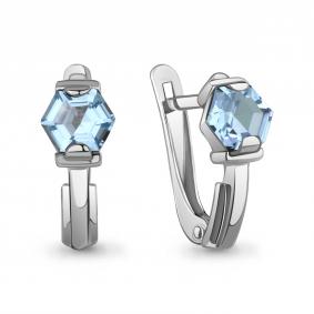Серебряные серьги AQUAMARINE А45001192 с топазом А45001192 фото