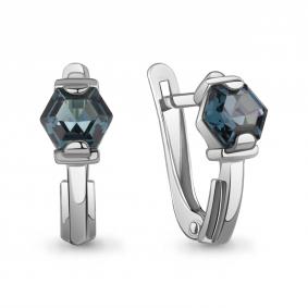 Серебряные серьги AQUAMARINE А45001193 с Лондон топазом А45001193 фото