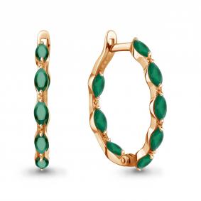 Серьги из золочёного серебра AQUAMARINE А45001709-п с агатом А45001709-п фото