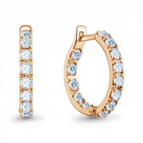 Серьги из золочёного серебра AQUAMARINE А450018-п с фианитом А450018-п фото