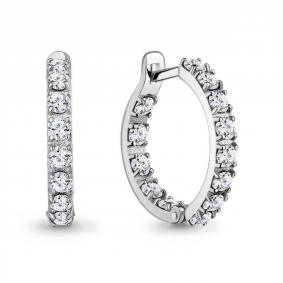 Серебряные серьги AQUAMARINE А450018 с фианитом А450018 фото