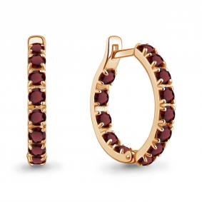 Серьги из золочёного серебра AQUAMARINE А45001803-п с гранатом А45001803-п фото