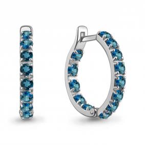 Серебряные серьги AQUAMARINE А45001808 с Лондон топазом А45001808 фото