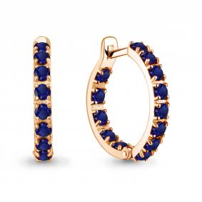 Серьги из золочёного серебра AQUAMARINE А450018Н-п с гидротермальным сапфиром А450018Н-п фото