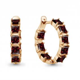 Серьги из золочёного серебра AQUAMARINE А45002103-п с гранатом А45002103-п фото