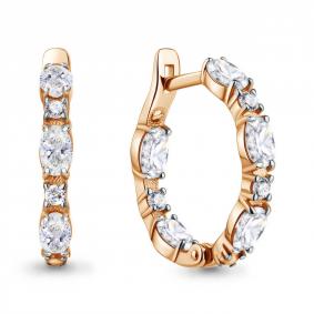 Серьги из золочёного серебра AQUAMARINE А450022А-п с фианитом А450022А-п фото