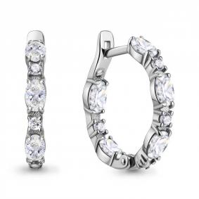 Серебряные серьги AQUAMARINE А450022А с фианитом А450022А фото