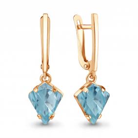 Серьги из золочёного серебра AQUAMARINE А45006088-п с турмалином А45006088-п фото