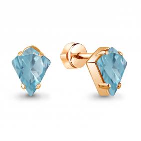 Серьги из золочёного серебра AQUAMARINE А45006188-п с турмалином А45006188-п фото