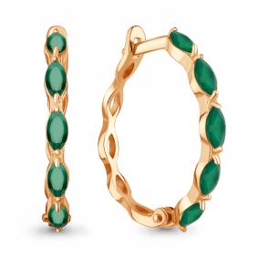 Серьги из золочёного серебра AQUAMARINE А45010409-п с агатом А45010409-п фото