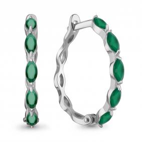 Серебряные серьги AQUAMARINE А45010409 с агатом А45010409 фото