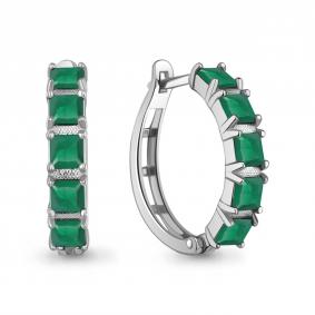 Серебряные серьги AQUAMARINE А45010609 с агатом А45010609 фото