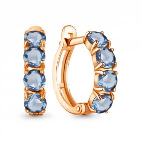 Серьги из золочёного серебра AQUAMARINE А45010705-п с топазом А45010705-п фото