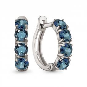 Серебряные серьги AQUAMARINE А45010708 с Лондон топазом А45010708 фото