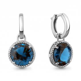 Серебряные серьги-трансформеры AQUAMARINE с Лондон топазом А45014793 А45014793 фото