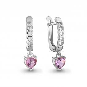 Серебряные серьги AQUAMARINE А45015804 с аметистом А45015804 фото