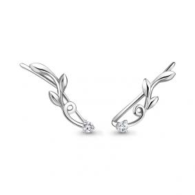 Серебряные серьги AQUAMARINE А45019А с фианитом А45019А фото