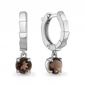 Серебряные серьги AQUAMARINE А45020101 с кварцем А45020101 фото