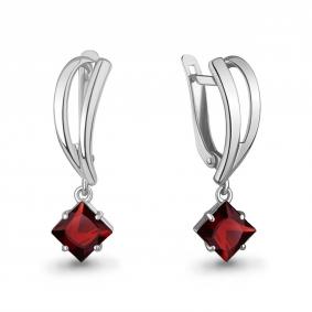 Серебряные серьги AQUAMARINE А45021603 с гранатом А45021603 фото