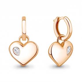 Серьги-трансформеры из золоченого серебра AQUAMARINE с фианитом А450231-п А450231-п фото