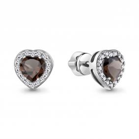 Серебряные серьги AQUAMARINE А45029501А с фианитом и кварцем А45029501А фото