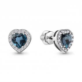 Серебряные серьги AQUAMARINE А45029508А с фианитом и Лондон топазом А45029508А фото