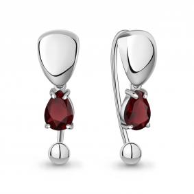Серебряные серьги AQUAMARINE А45031103 с гранатом А45031103 фото