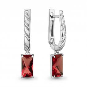Серебряные серьги AQUAMARINE А45035085 с гранатом А45035085 фото