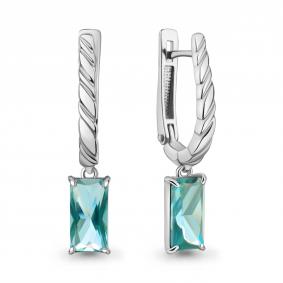 Серебряные серьги AQUAMARINE А45035088 с турмалином А45035088 фото