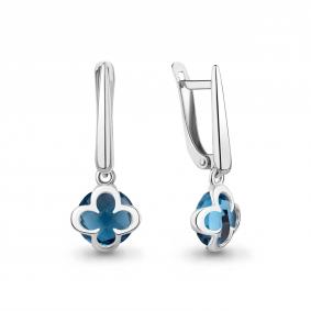 Серебряные серьги AQUAMARINE А45047008 с Лондон топазом А45047008 фото
