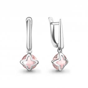 Серебряные серьги AQUAMARINE А45047190 с морганитом А45047190 фото