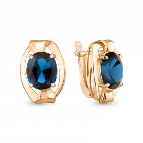 Серьги из золочёного серебра AQUAMARINE А45047693-п с Лондон топазом А45047693-п фото