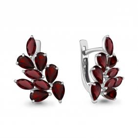 Серебряные серьги AQUAMARINE А45047703 с гранатом А45047703 фото