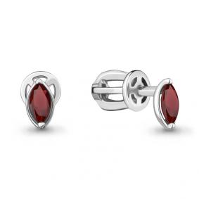 Серебряные серьги AQUAMARINE А4508903 с гранатом А4508903 фото