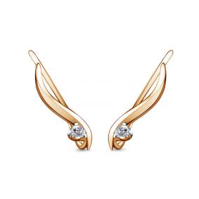 Серьги из золочёного серебра AQUAMARINE А45505А-п с фианитом А45505А-п фото