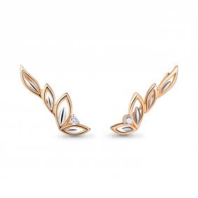 Серьги из золочёного серебра AQUAMARINE А45508А-пк с фианитом А45508А-пк фото