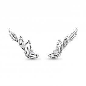 Серебряные серьги AQUAMARINE А45508А с фианитом А45508А фото