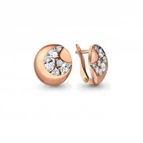 Серьги из золочёного серебра AQUAMARINE А45863А-п с фианитом А45863А-п фото