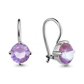 Серебряные серьги AQUAMARINE А46071С с фианитом А46071С фото