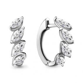 Серебряные серьги AQUAMARINE А46182 с фианитом А46182 фото