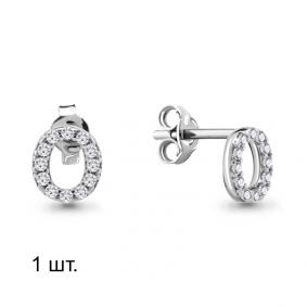 Серебряные серьги AQUAMARINE А46561А с фианитом А46561А фото