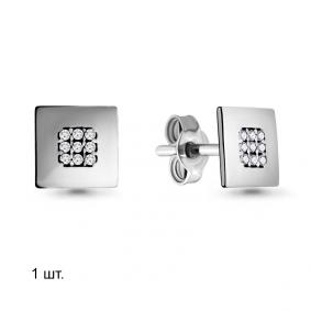 Серебряная одиночная серьга AQUAMARINE с фианитом А46568А А46568А фото