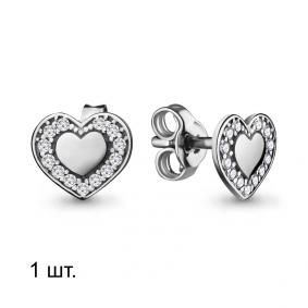 Серебряная одиночная серьга AQUAMARINE с фианитом А46575А А46575А фото